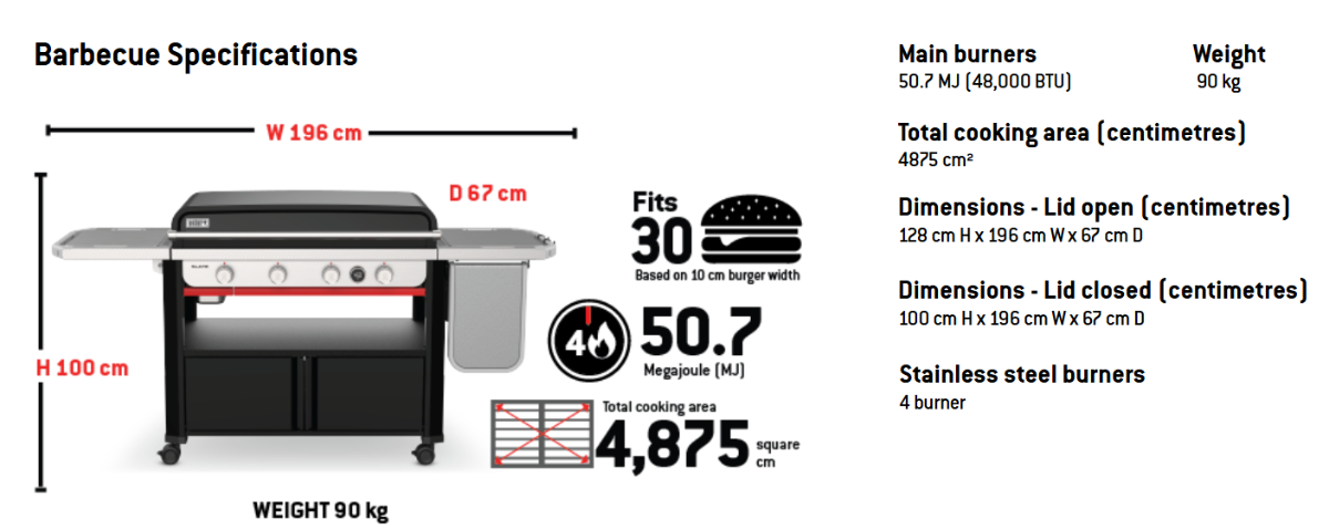 Weber Slate 4 Burner Premium Griddle (36") LPG image 4
