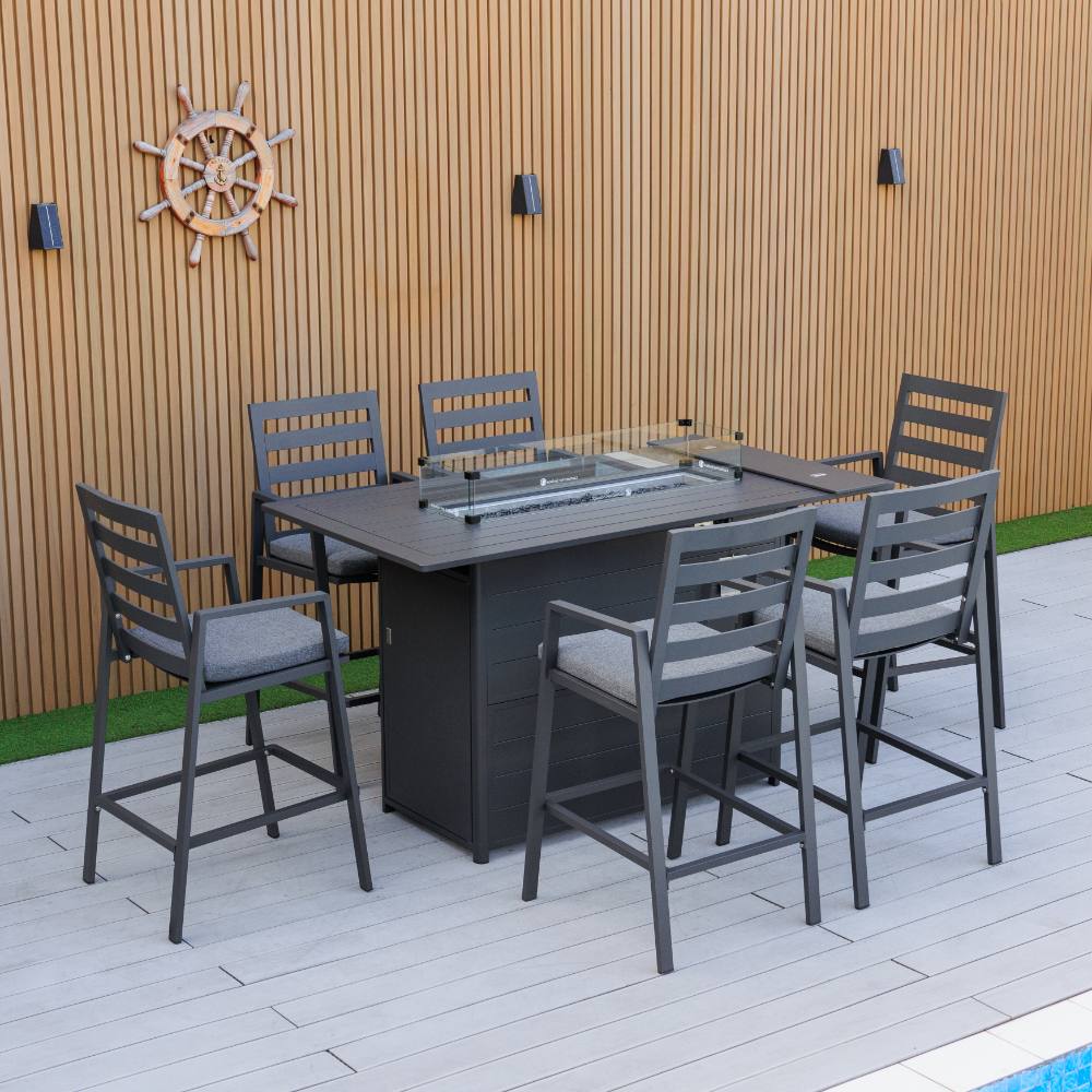 Bondi Bar Gas Fire Pit 7 Piece - Gunmetal image 2