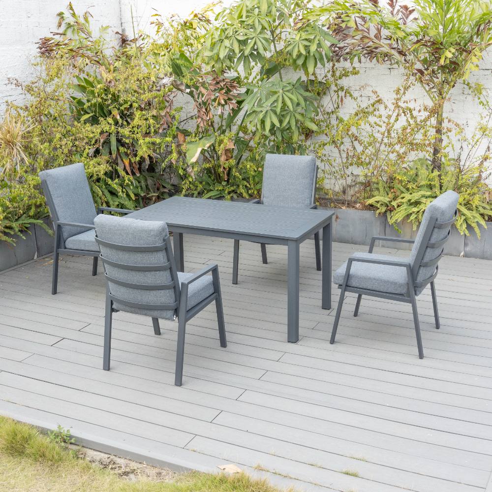 Bondi High Back 5 Piece Dining (140/76) - Gunmetal image 2