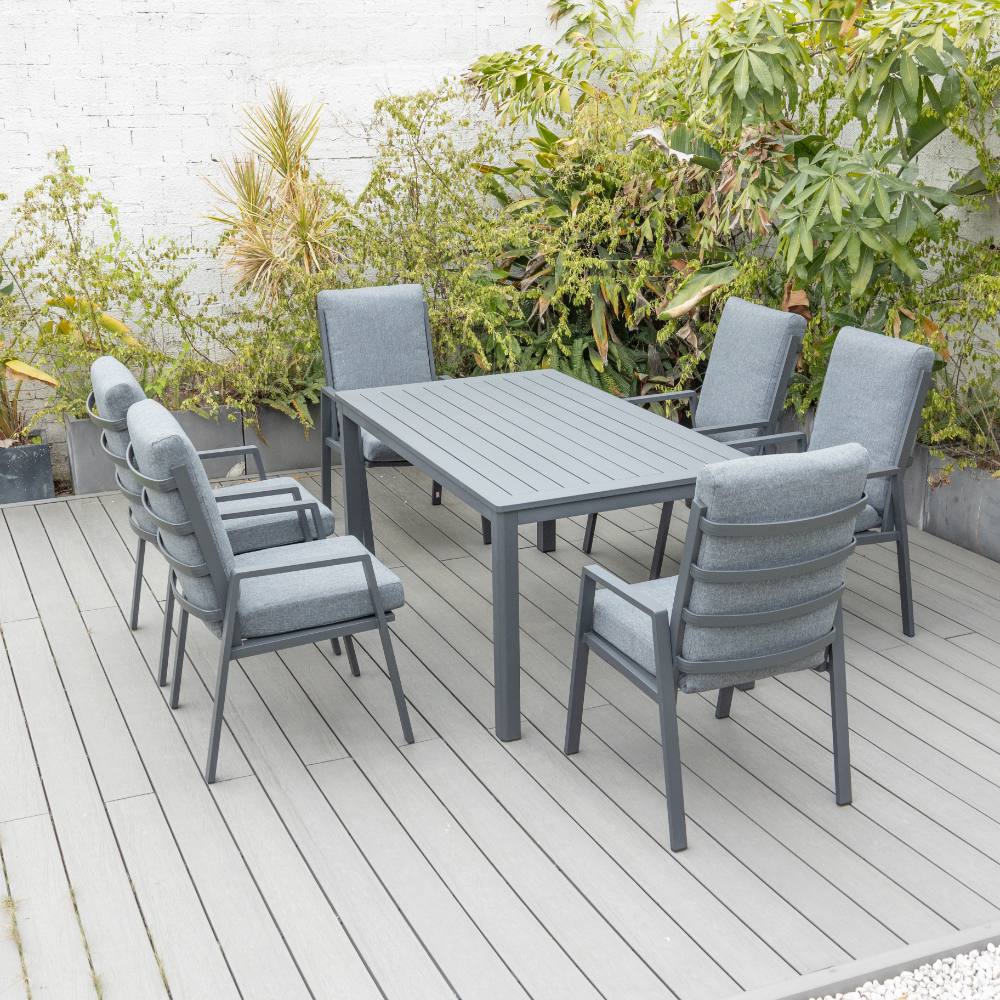 Bondi High Back 7 Piece Dining Setting - Gunmetal image 4