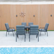 Bondi High Back 7 Piece Dining (160/93) - Gunmetal image 0
