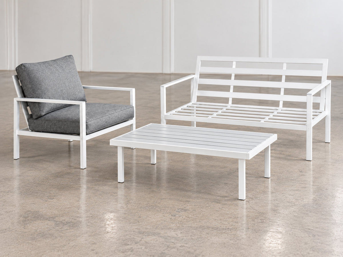 Noosa Triple 4-Piece Outdoor Lounge Set - Gunmetal - alternate product view