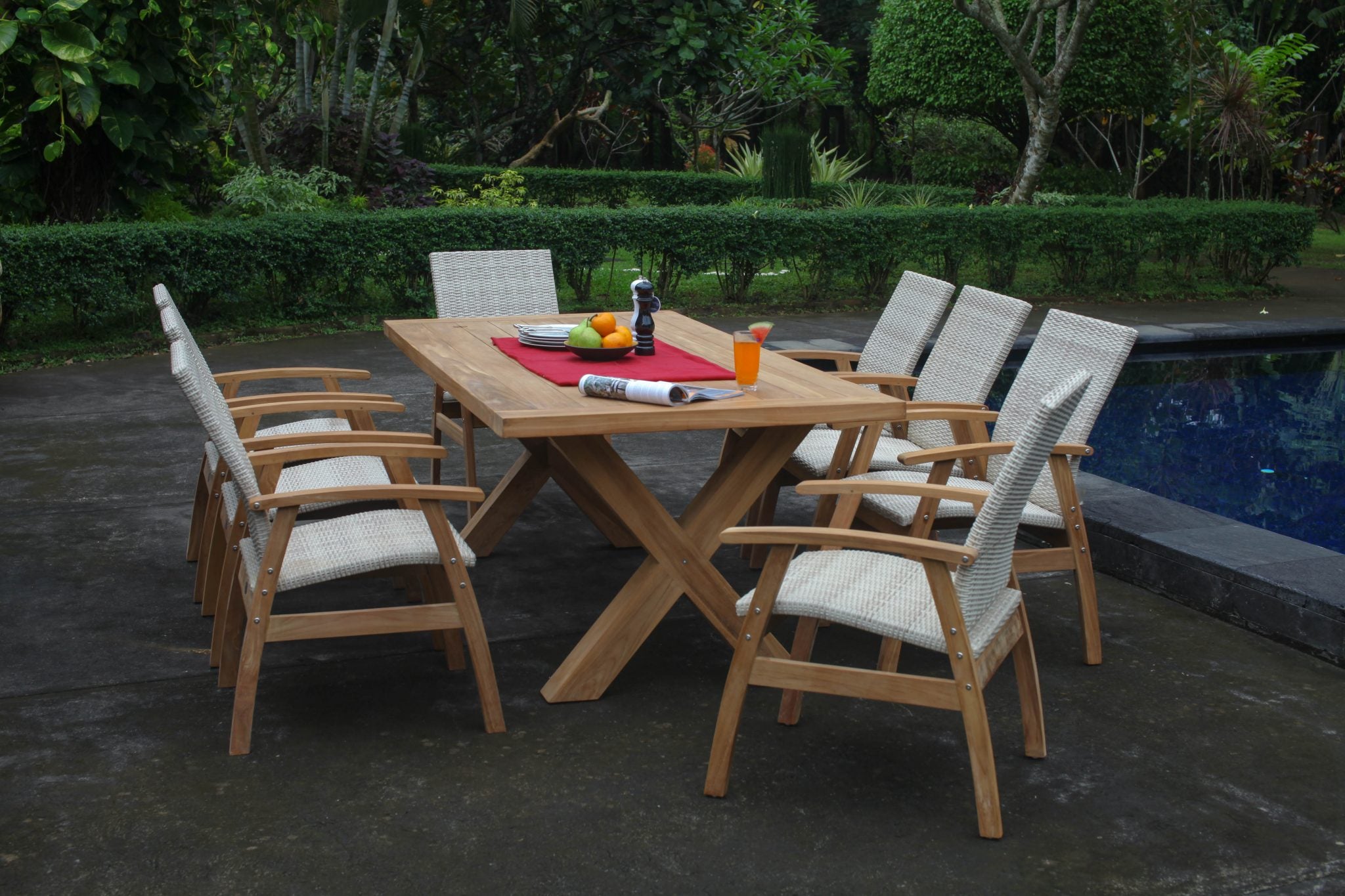Alexander Teak Timber Dining Table 220 x 100 image 5