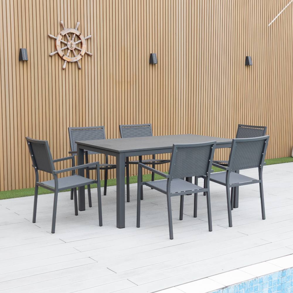 Noosa 7 Piece Dining Set - Gunmetal image 6
