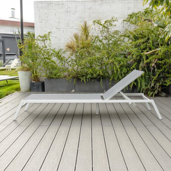 Bondi Armless Sun Lounge - White image 1
