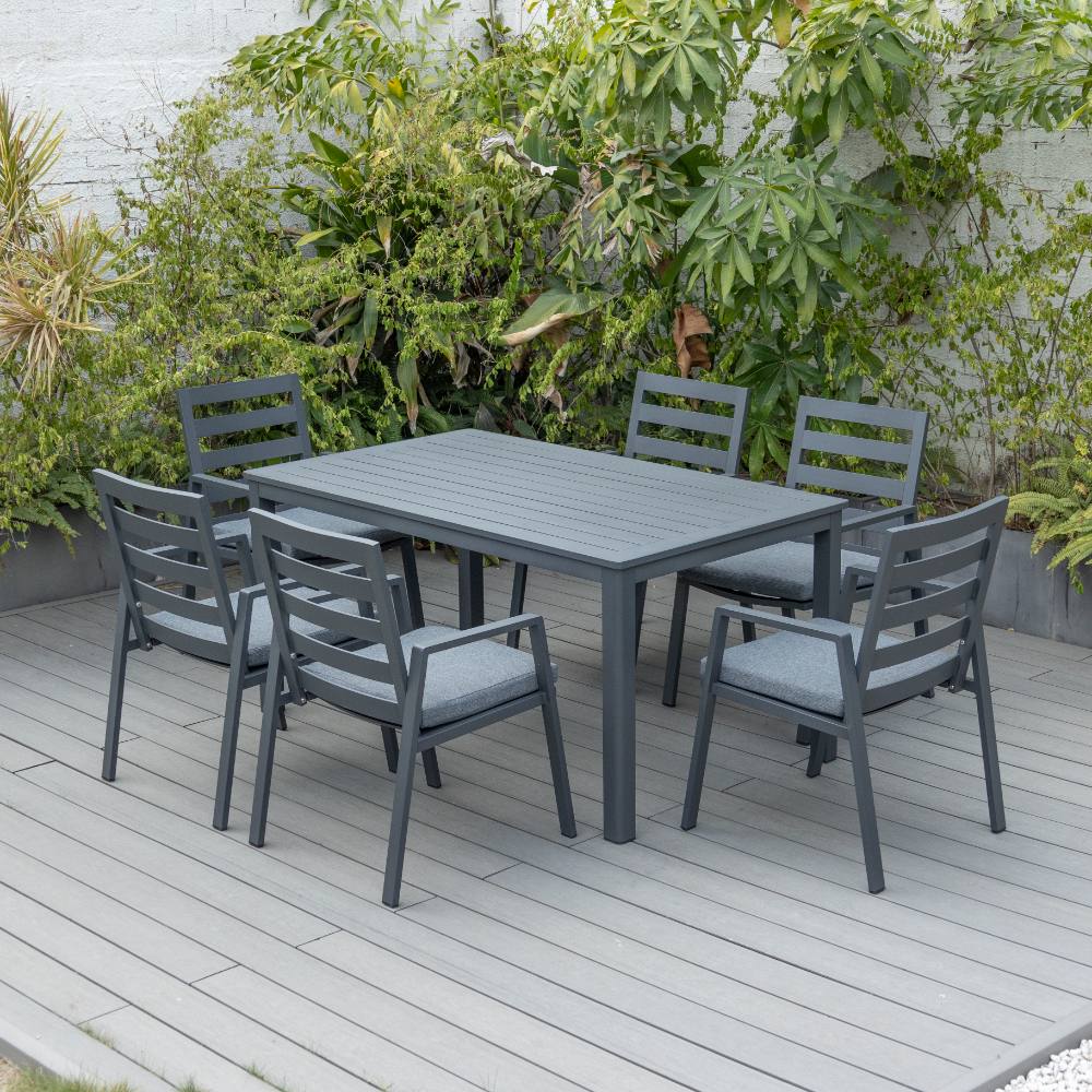Bondi 7 Piece Dining (160/93) - Gunmetal image 2