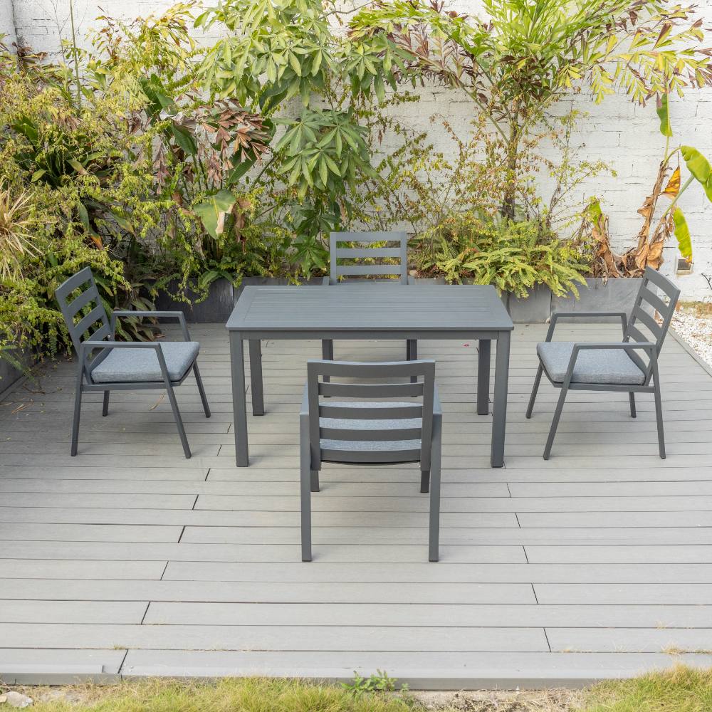 Bondi 5 Piece Dining (140/76) - Gunmetal image 1