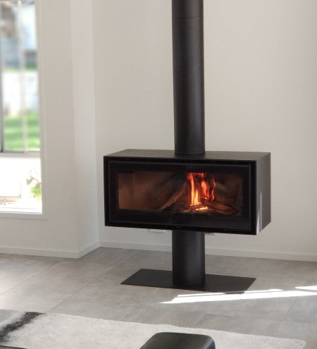 Linea 100 P Wood Burning Fireplace with Pedestal image 0