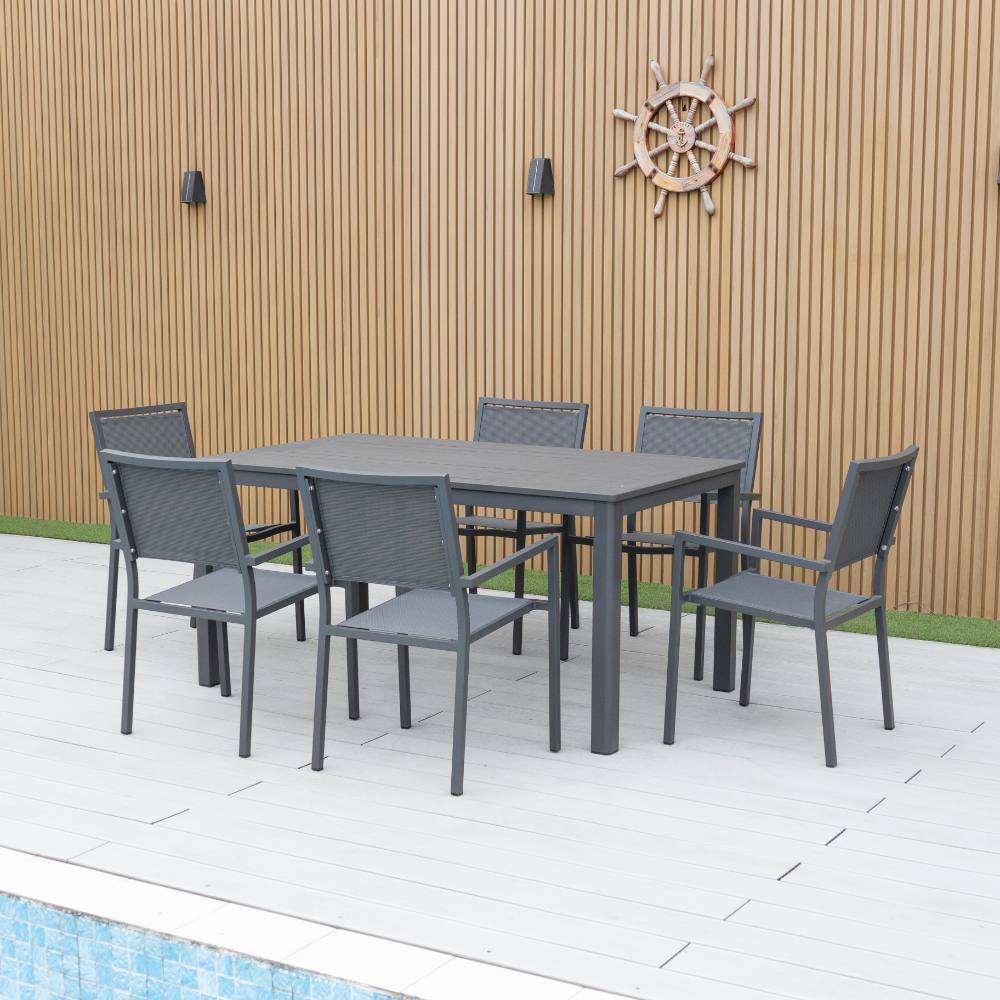 Noosa 7 Piece Dining Set - Gunmetal image 4