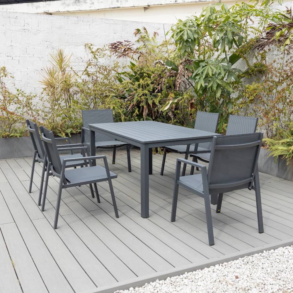 Bondi Sling 7 Piece Dining Setting - Gunmetal image 1