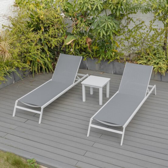 Bondi Armless Sun Lounge - White image 3