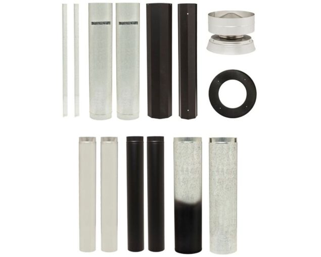 Black Painted 6" Default Flue Kit - Wood image 0