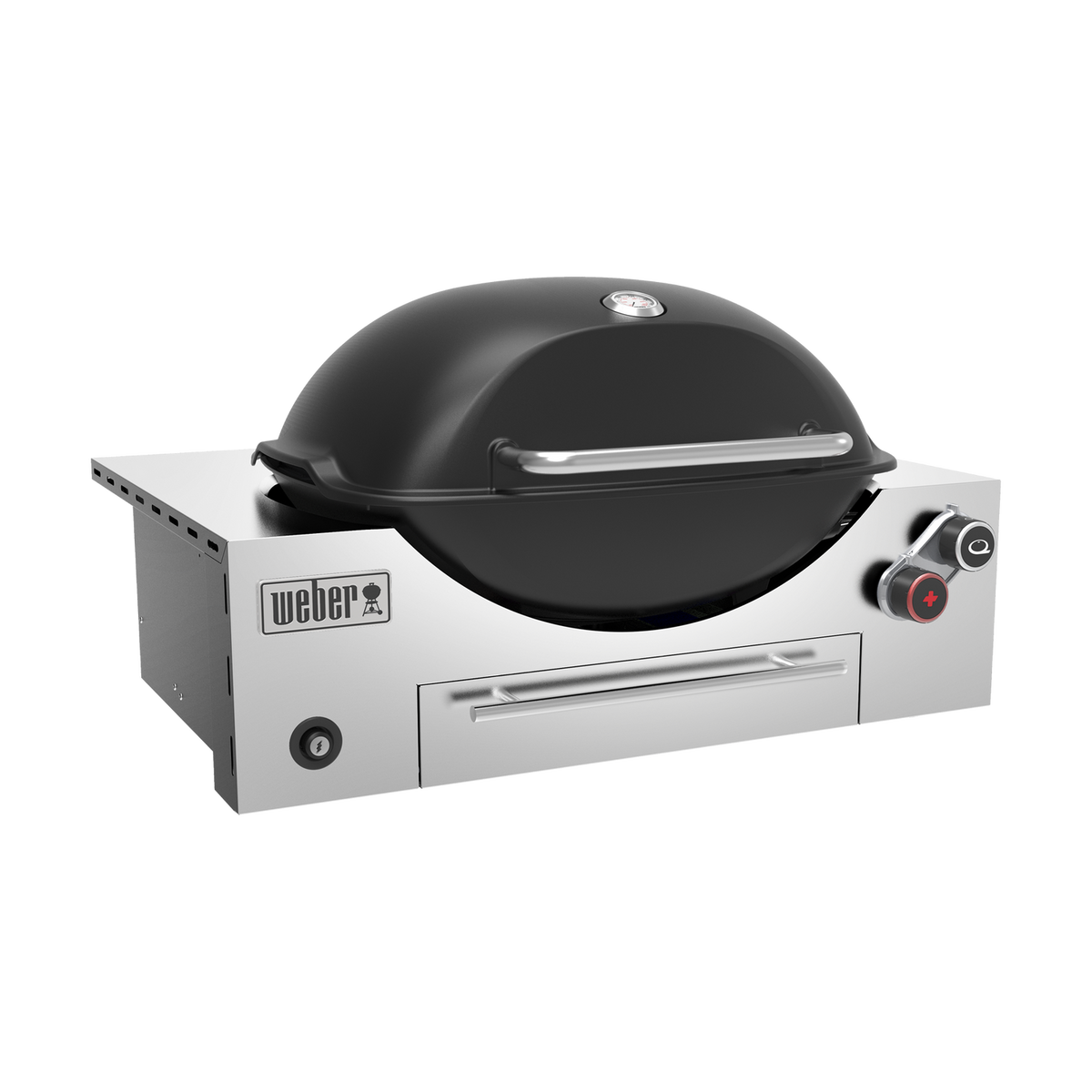 Weber Built-in Q+ Q3600N+ Midnight Black angled view