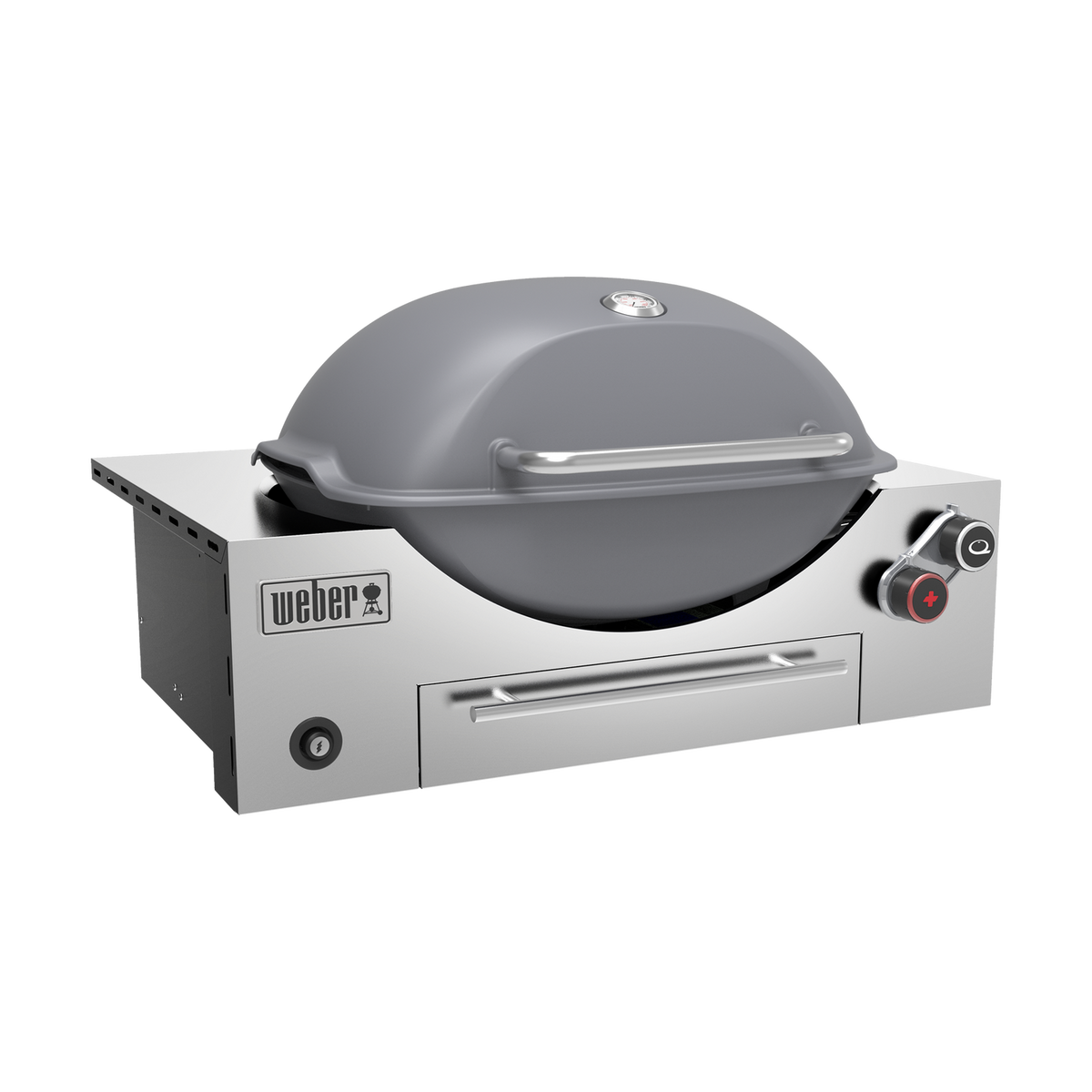 Weber Built-in Q+ Q3600N+ Smoke Grey angled view