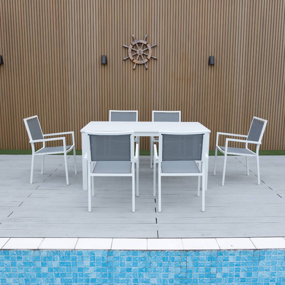 Noosa 7 Piece Dining (160/93) - White image 0