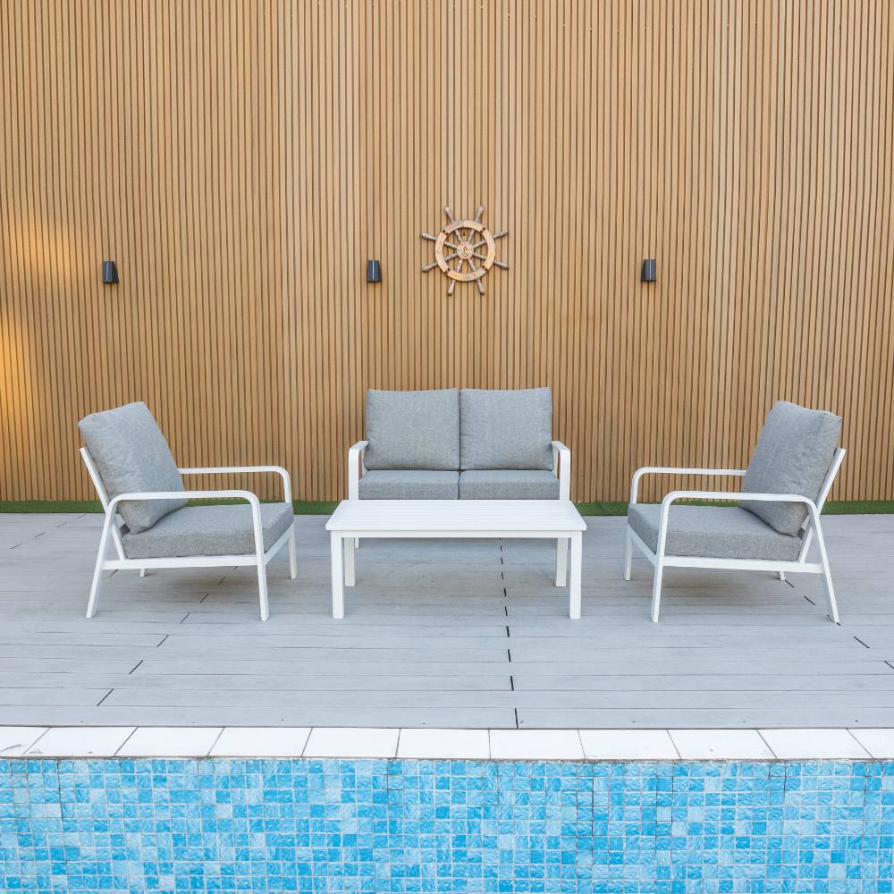 Bondi 4 Piece Double Lounge - White image 0