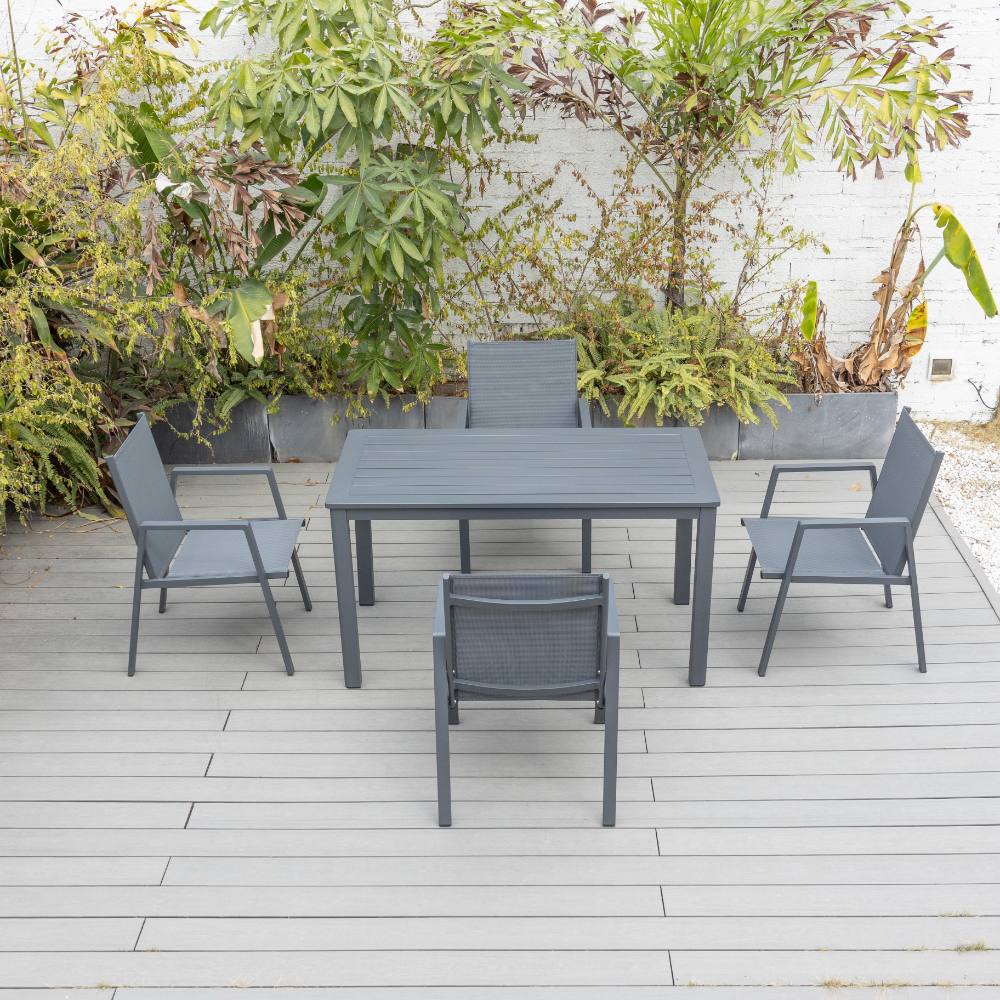 Bondi Sling 5 Piece Dining (140/76) - Gunmetal image 0