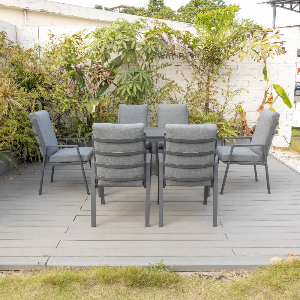 Bondi High Back 7 Piece Dining (140/76) - Gunmetal image 3