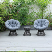 Dubai 3-Piece Swivel Balcony Set - Charcoal Wicker image 0