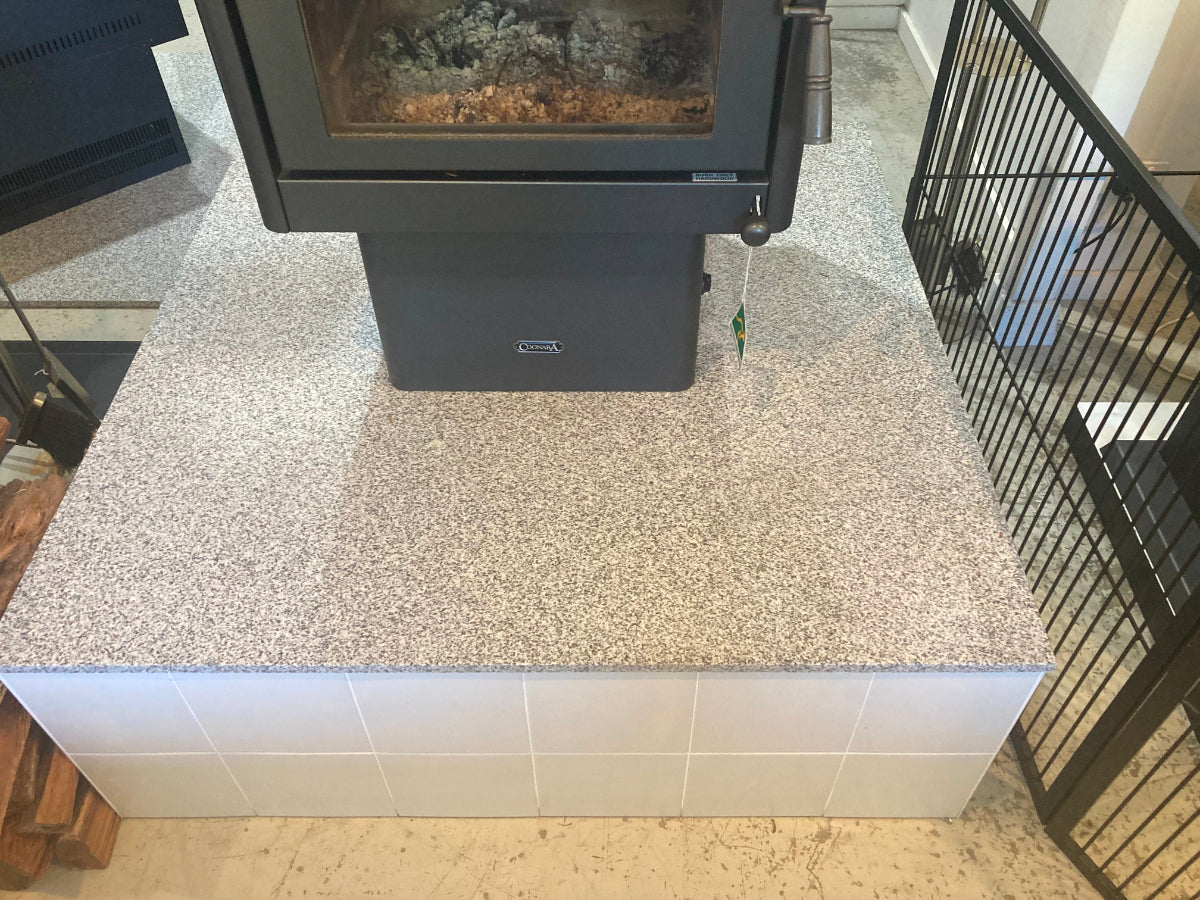 Granite Slab Hearth 1100x1100 Straight Wall Speckled Grey image 0