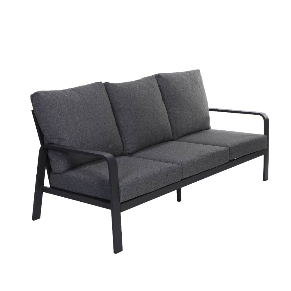 Bondi Triple 4 Piece Lounge with Gas Fire Pit Coffee Table - Gunmetal image 7