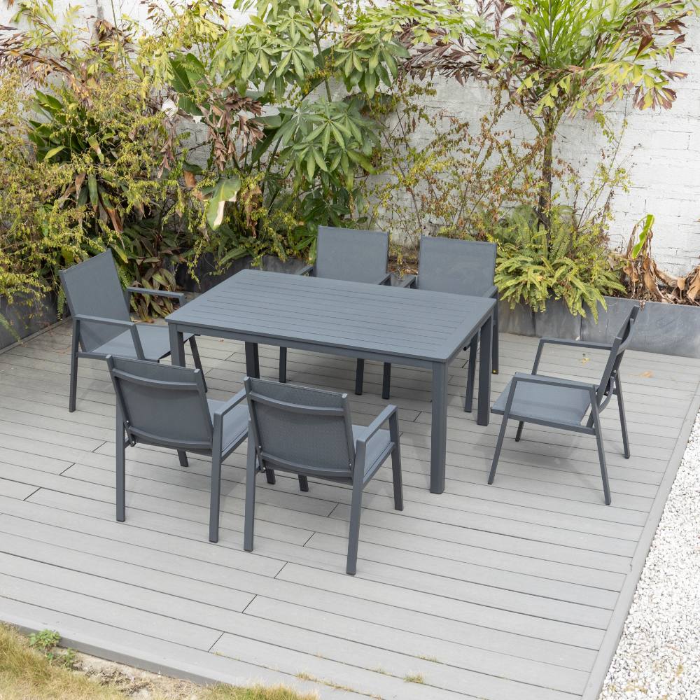 Bondi Sling 7 Piece Dining Setting - Gunmetal image 2