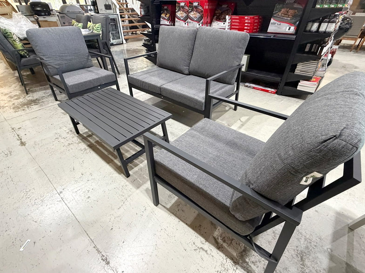 Noosa Double 4 Piece Lounge Set - Gunmetal outdoor furniture setting - view 4