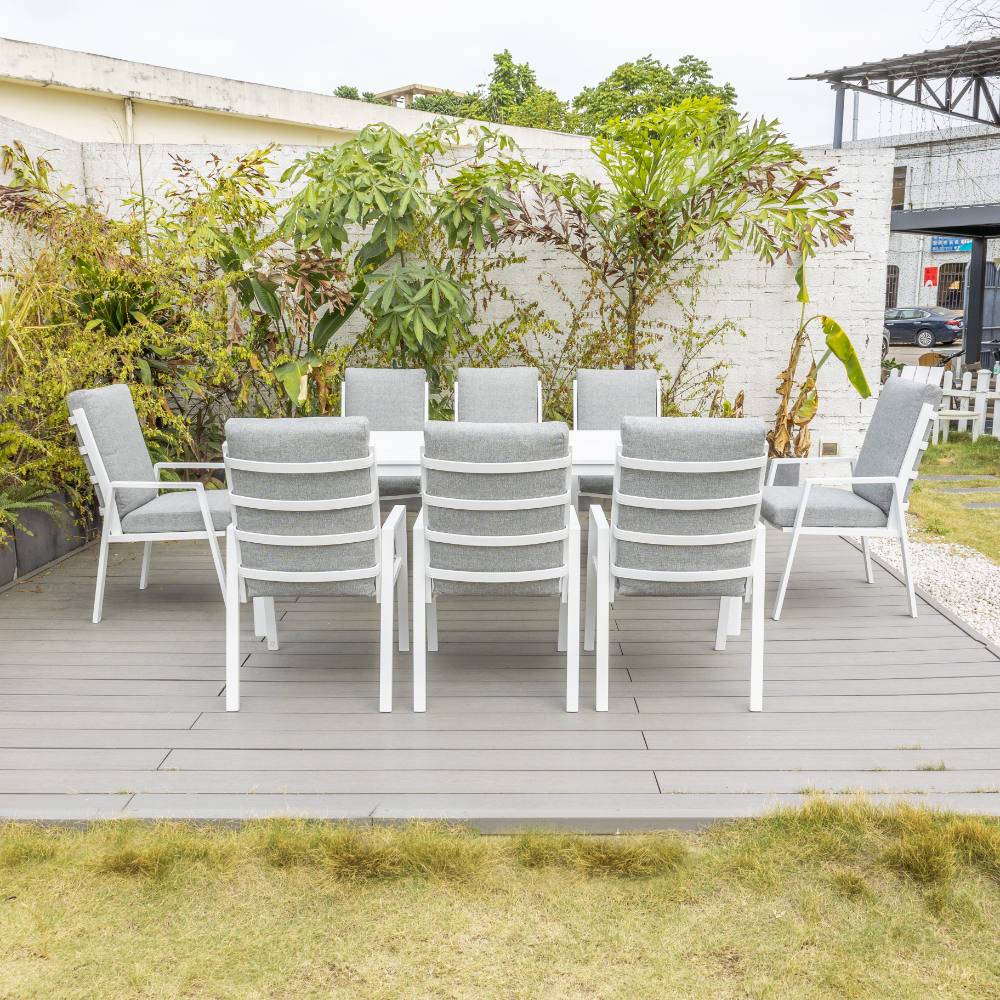 Bondi High Back 9 Piece Dining - White image 0
