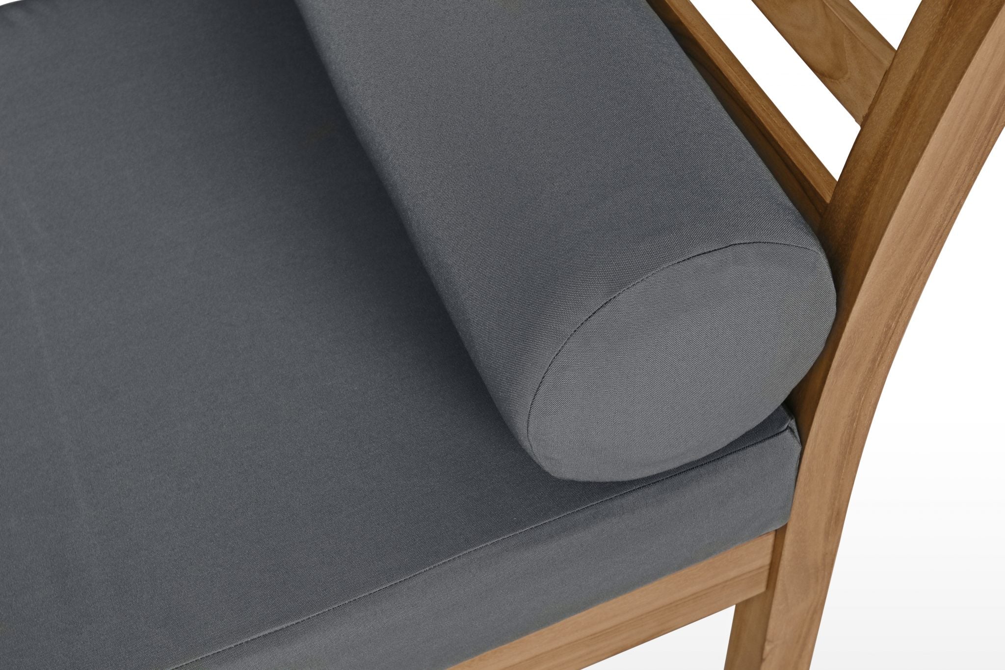 Small Teak Daybed - Base Cushion And 2 Rolls - 205 x 70 x 85 image 4