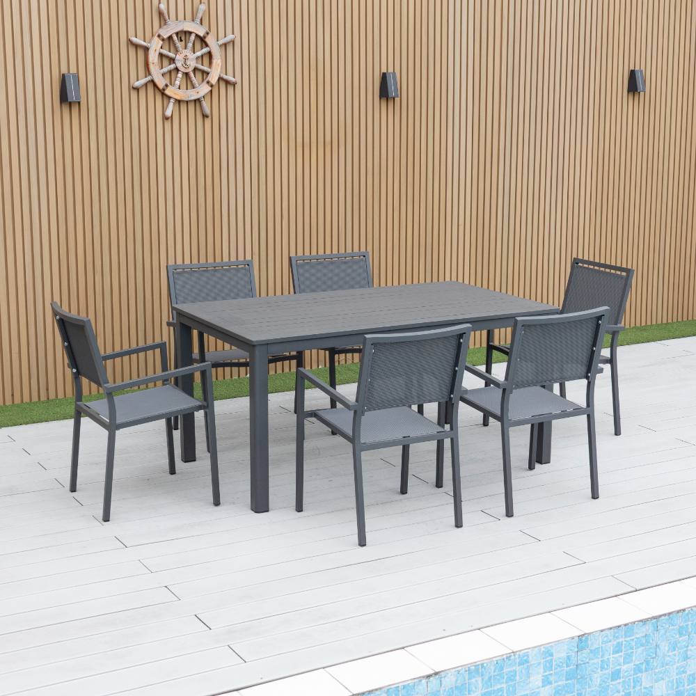 Noosa 7 Piece Dining Set - Gunmetal image 8