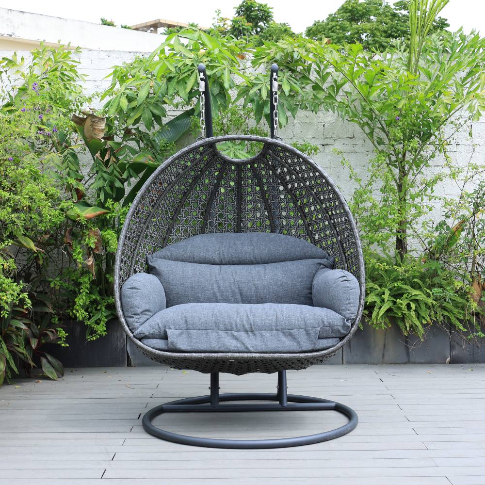 Dubai Double Swinging Chair - Charcoal Wicker image 0