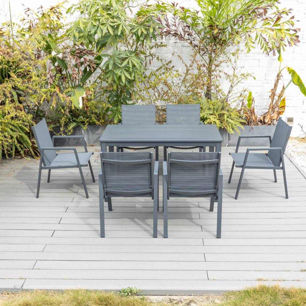 Bondi Sling 7 Piece Dining (140/76) - Gunmetal image 0