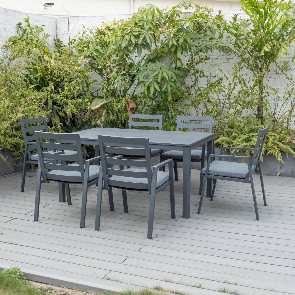 Bondi 7 Piece Dining (160/93) - Gunmetal image 1