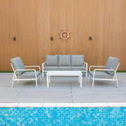 Bondi 4 Piece Triple Lounge - White image 0