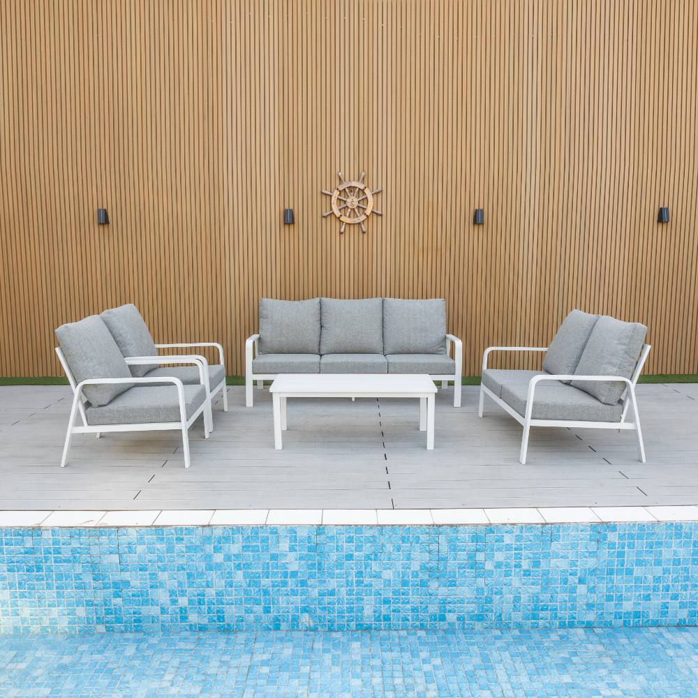Bondi 5 Piece Lounge - White image 0