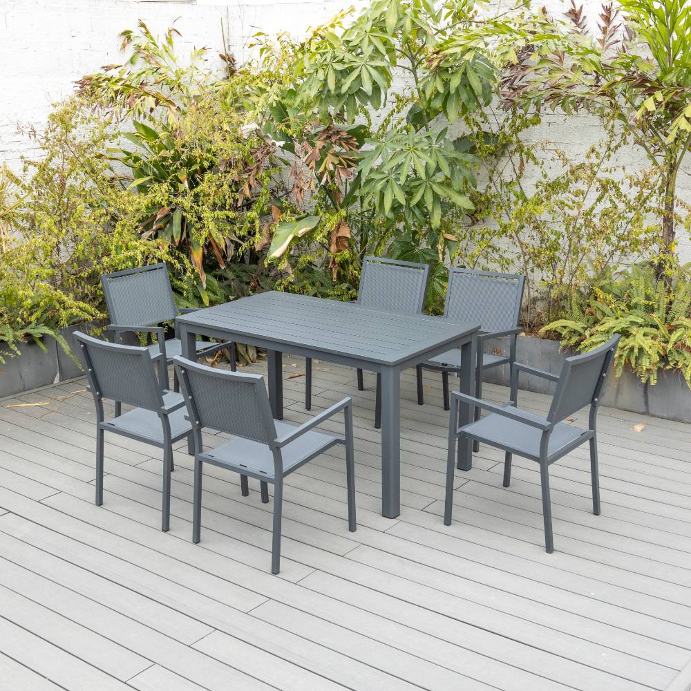 Noosa 7 Piece Dining (140/76) - Gunmetal image 3