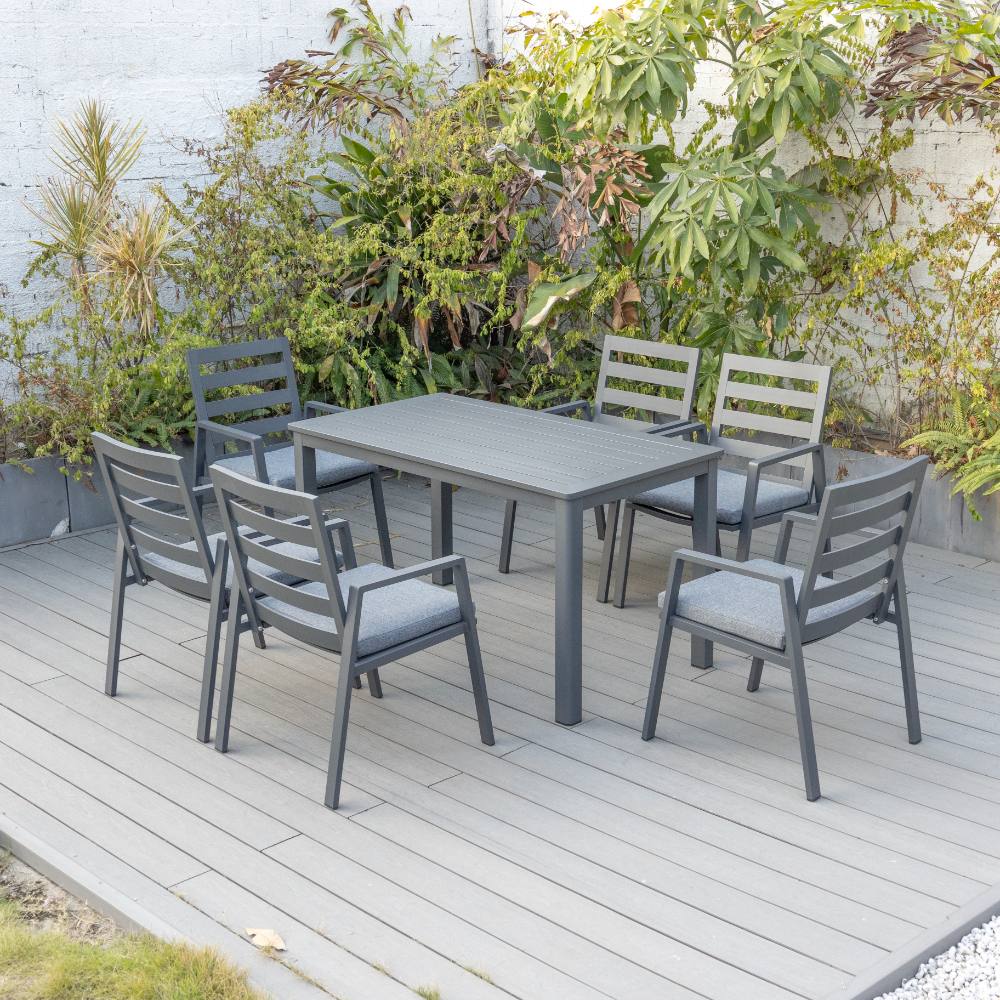 Bondi 7 Piece Dining (140/76) - Gunmetal image 2