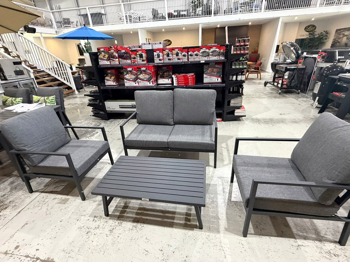 Noosa Double 4 Piece Lounge Set - Gunmetal outdoor furniture setting - view 3