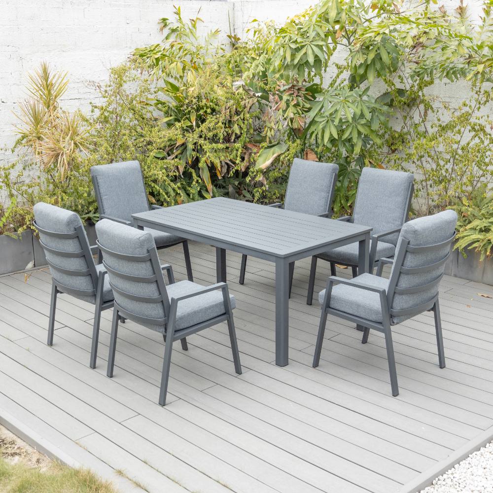 Bondi High Back 7 Piece Dining Setting - Gunmetal image 3