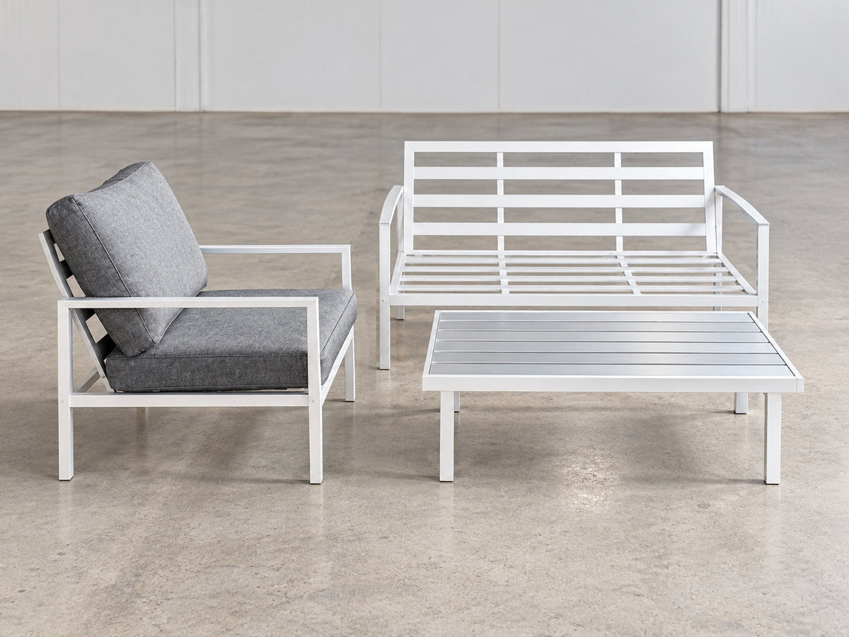 Noosa Triple 4-Piece Outdoor Lounge Set - Gunmetal - main product image