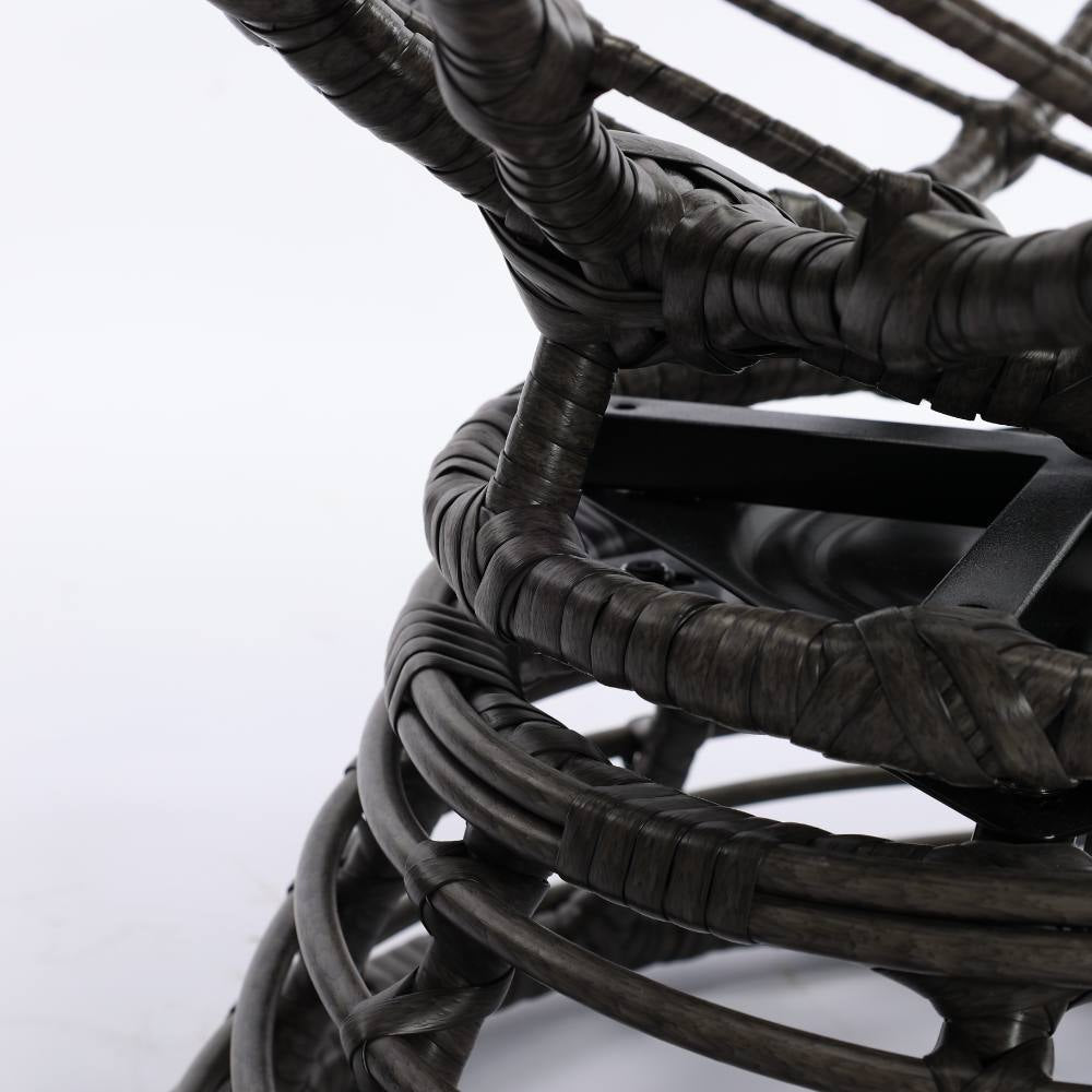 Dubai 3-Piece Swivel Balcony Set - Charcoal Wicker image 10