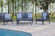 Noosa Double 4 Piece Lounge Set - Gunmetal outdoor furniture setting - view 1