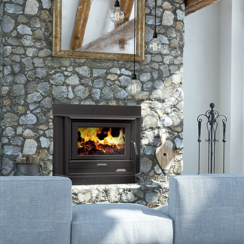 Arrow 2000 Metallic Black Inbuilt Wood Heater image 0