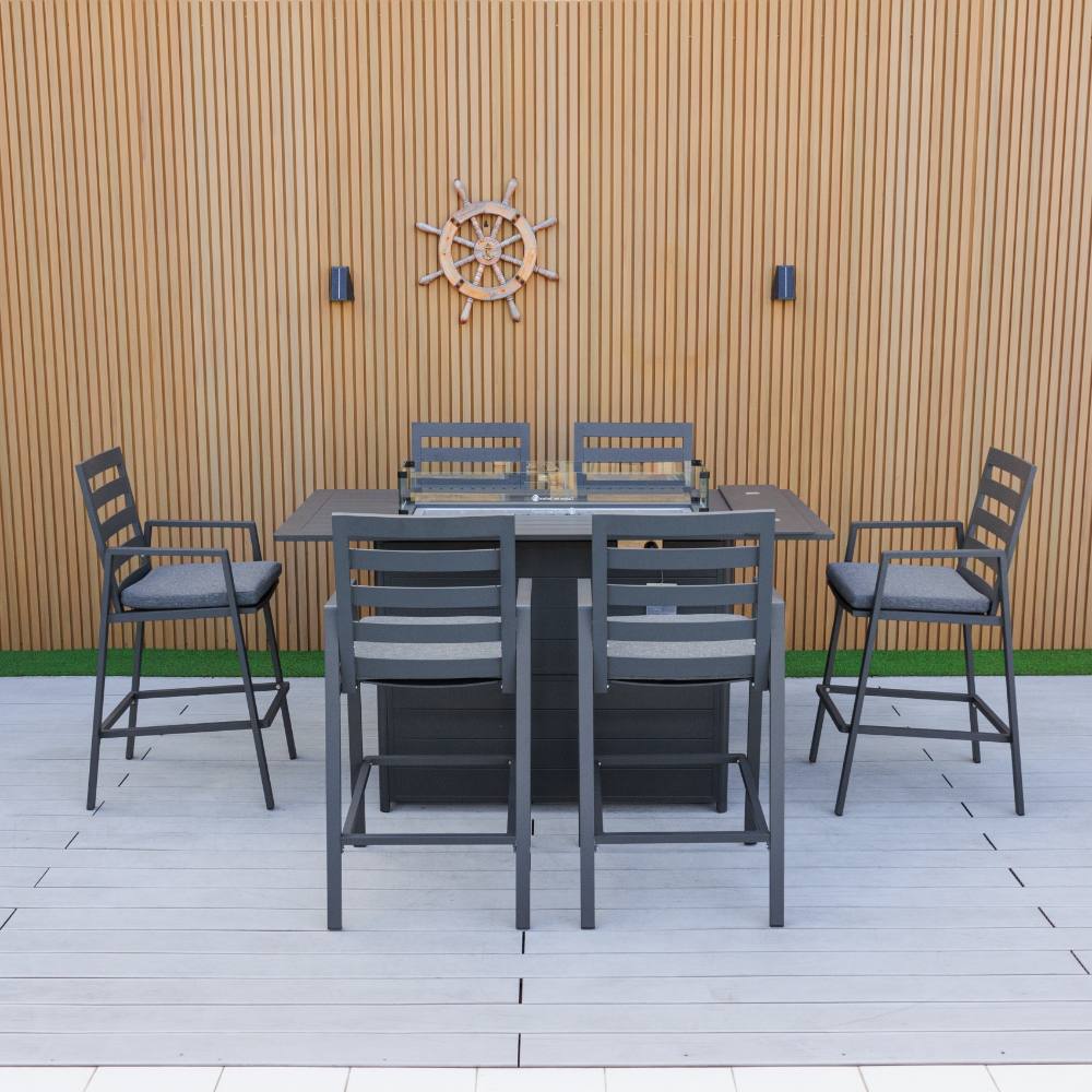 Bondi Bar Gas Fire Pit 7 Piece - Gunmetal image 3