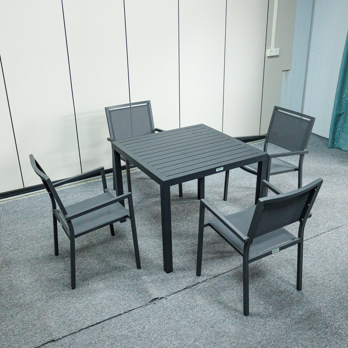Noosa Dining Table 90 x 90cm (Table ONLY) - Gunmetal – lifestyle, secondary