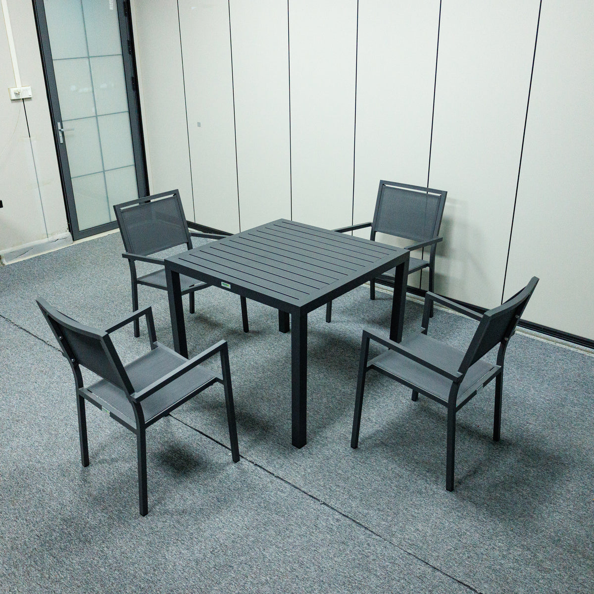 Noosa Dining Table 90 x 90cm (Table ONLY) - Gunmetal – lifestyle, secondary