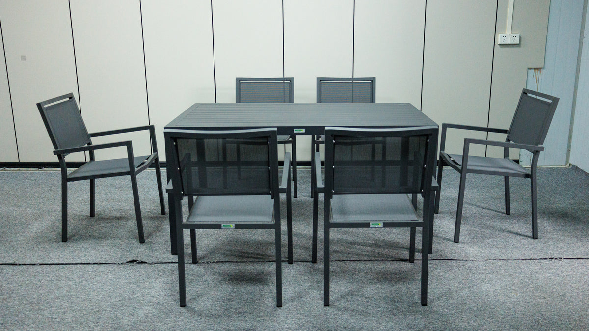 Noosa Dining Table 150 x 90cm - Gunmetal – lifestyle, secondary