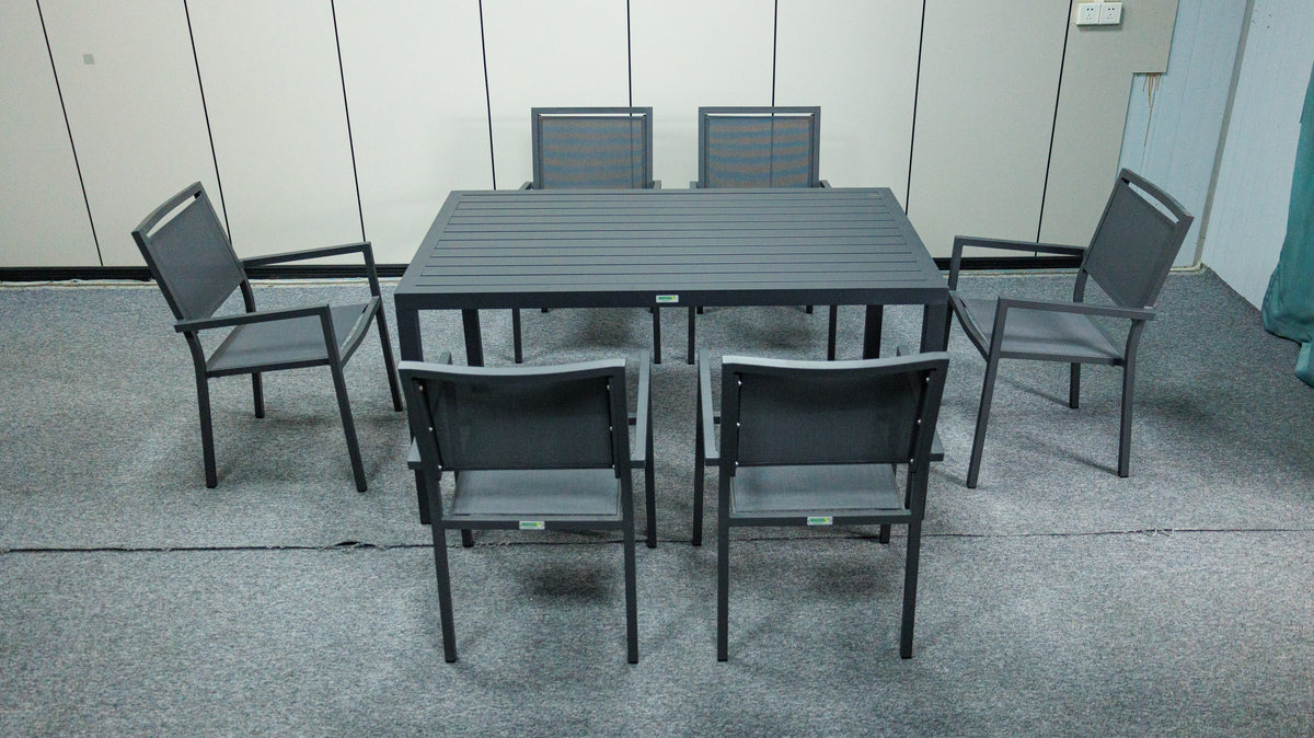 Noosa Dining Table 150 x 90cm - Gunmetal – lifestyle, secondary