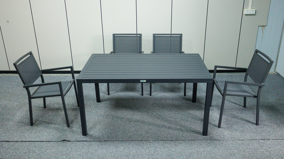 Noosa Dining Table 150 x 90cm - Gunmetal – lifestyle, secondary