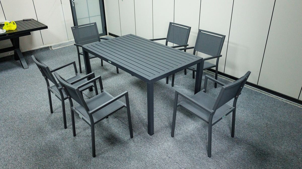 Noosa Dining Table 150 x 90cm - Gunmetal – lifestyle, secondary